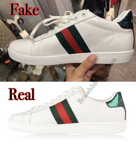 how to tell real gucci from fake gucci sneakers|Gucci ace sneakers snakes.